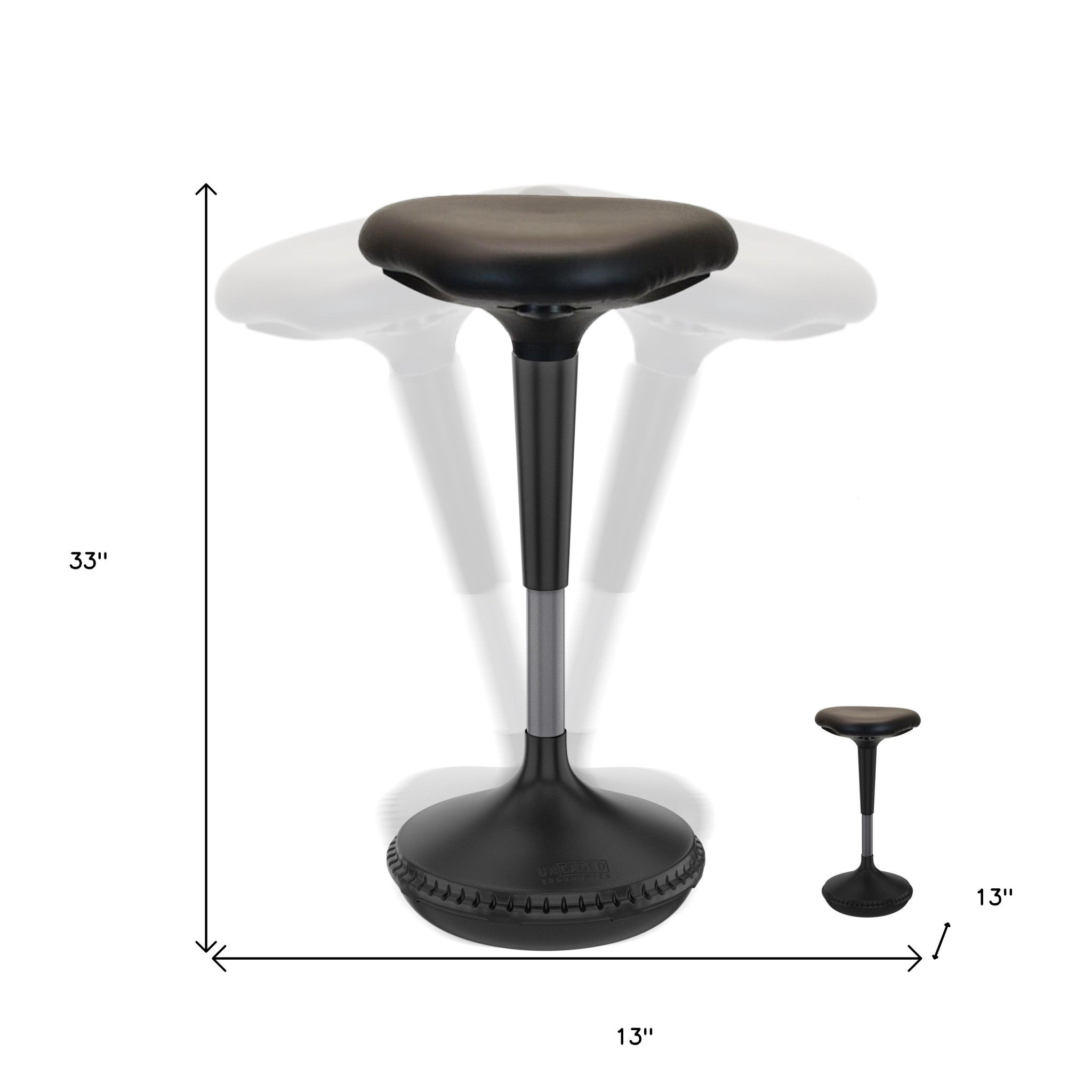 Black Tall Triangle Seat Swivel Active Balance Chair