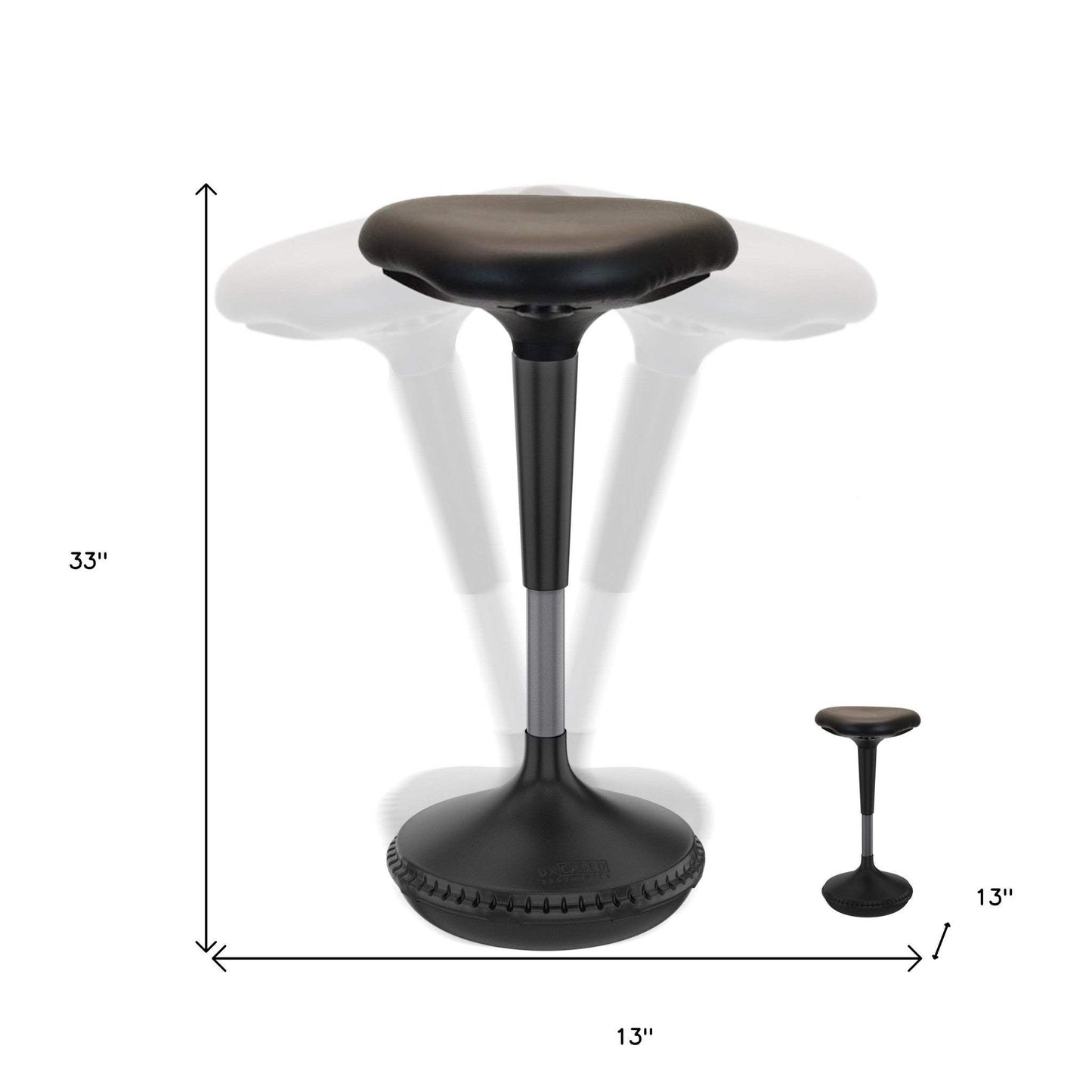 Black Tall Triangle Seat Swivel Active Balance Chair - Homeroots - Flyclothing LLC