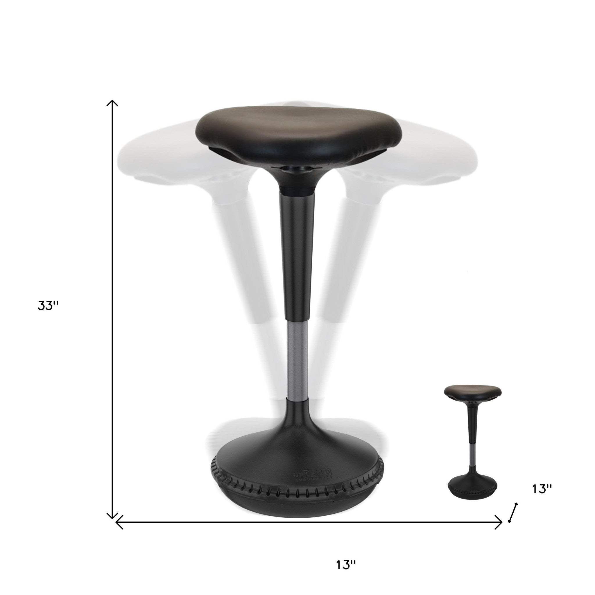 Black Tall Triangle Seat Swivel Active Balance Chair - Homeroots - Flyclothing LLC
