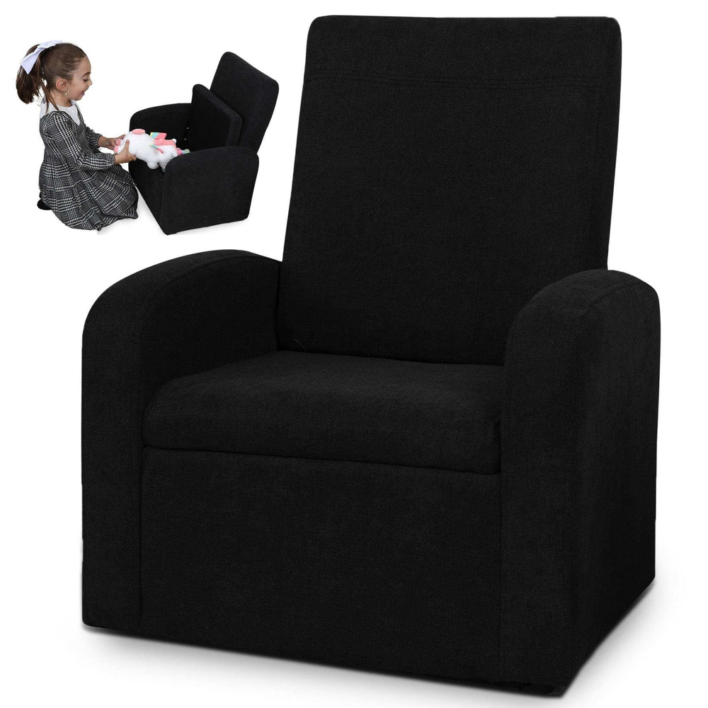Kids Black Comfy Upholstered Recliner Chair with Storage - Homeroots - Flyclothing LLC