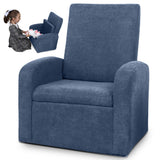 Kids Blue Comfy Upholstered Recliner Chair with Storage - Homeroots - Flyclothing LLC
