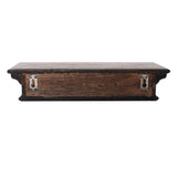 24" Rustic Brown and Black Floating Shelf - Homeroots