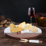 12" Wood and Marble Cheese Board and Knife Set - Homeroots - Flyclothing LLC
