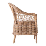 Set of Two Gray Brown Semi Circle Back Wicker Chairs with Seat Cushions - Homeroots - Flyclothing LLC