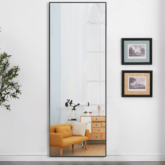 Narrow Minimal Black Wall Mirror - Homeroots