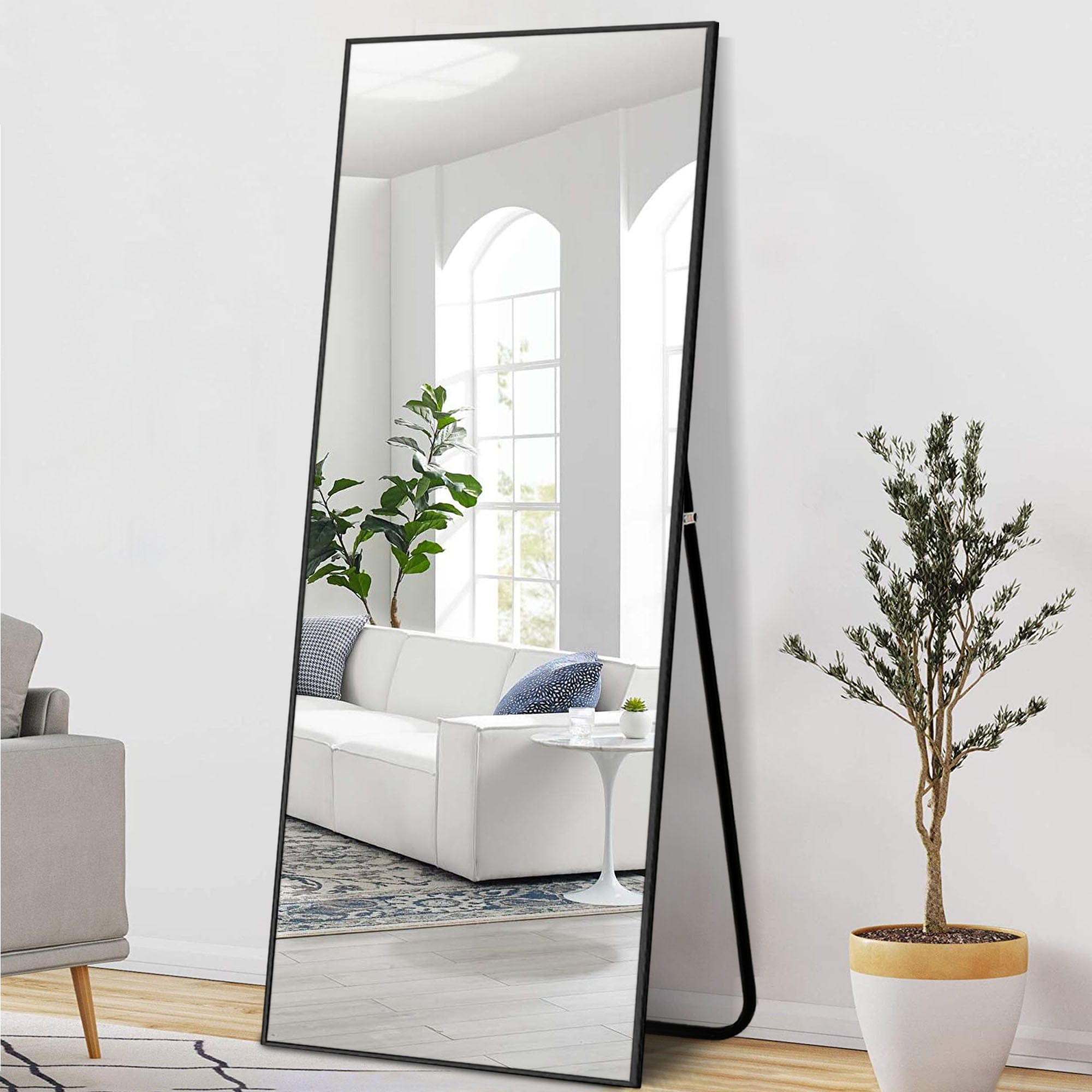 Narrow Minimal Black Wall Mirror - Homeroots