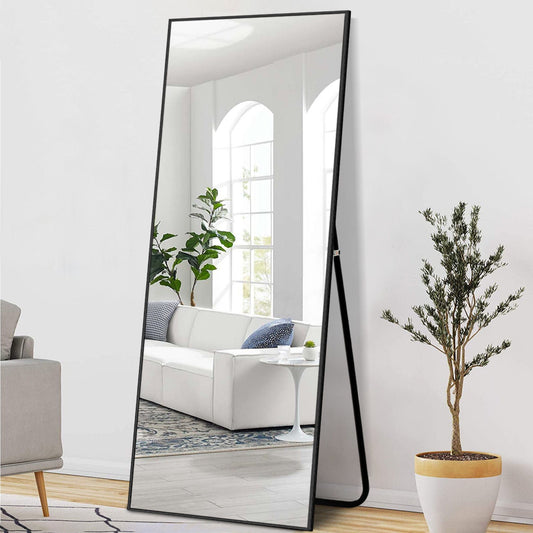 Narrow Minimal Black Wall Mirror - Homeroots