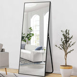 Narrow Minimal Black Wall Mirror - Homeroots