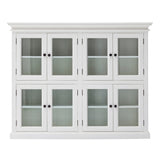 52" White Wood and Glass Two Level Storage Cabinet - Homeroots - Flyclothing LLC