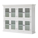 52" White Wood and Glass Two Level Storage Cabinet - Homeroots - Flyclothing LLC