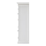 52" White Wood and Glass Two Level Storage Cabinet - Homeroots - Flyclothing LLC