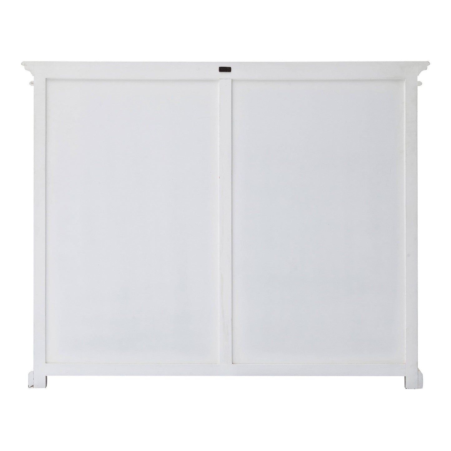 52" White Wood and Glass Two Level Storage Cabinet - Homeroots - Flyclothing LLC