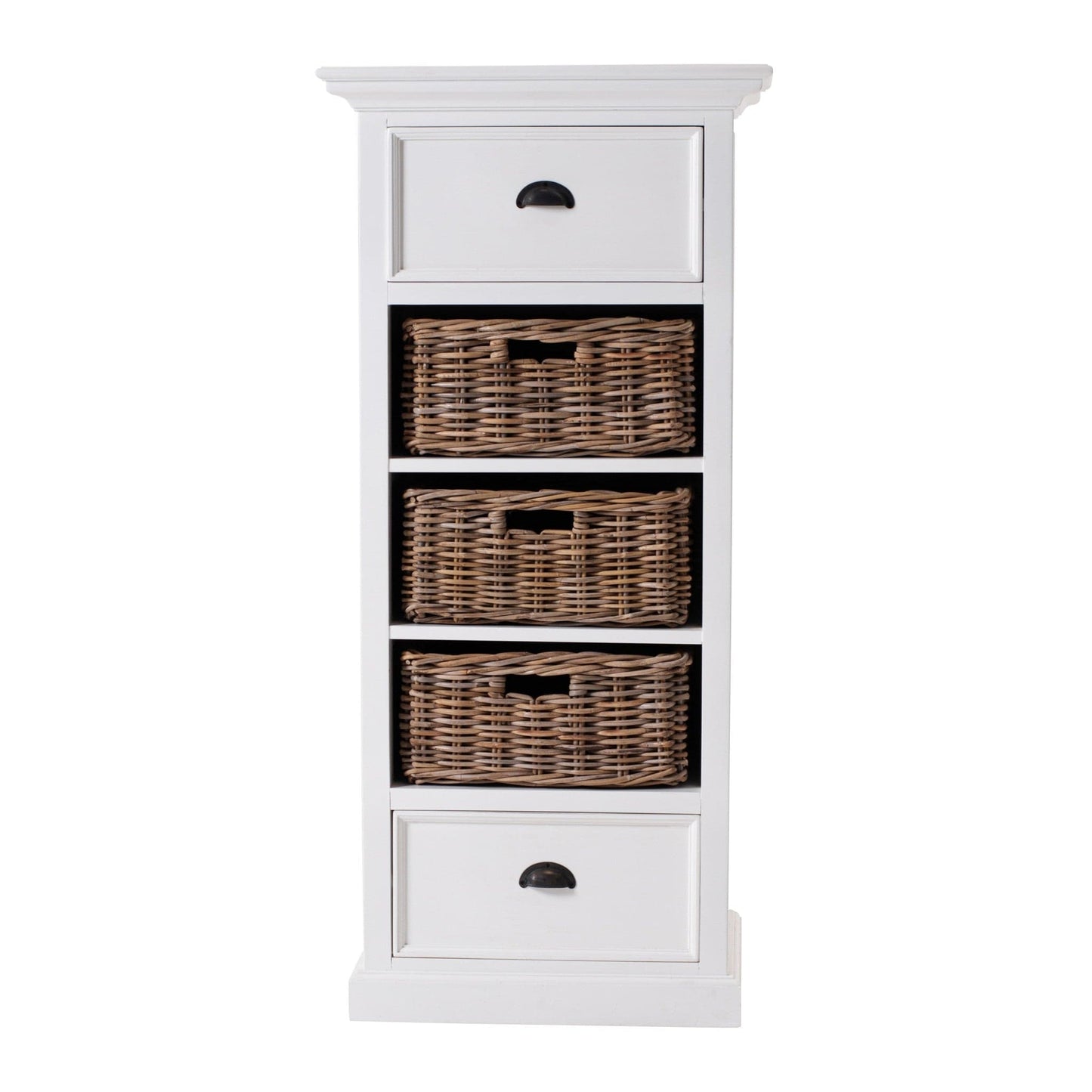 52" White Two Drawer Storage Cabinet With Baskets - Homeroots - Flyclothing LLC