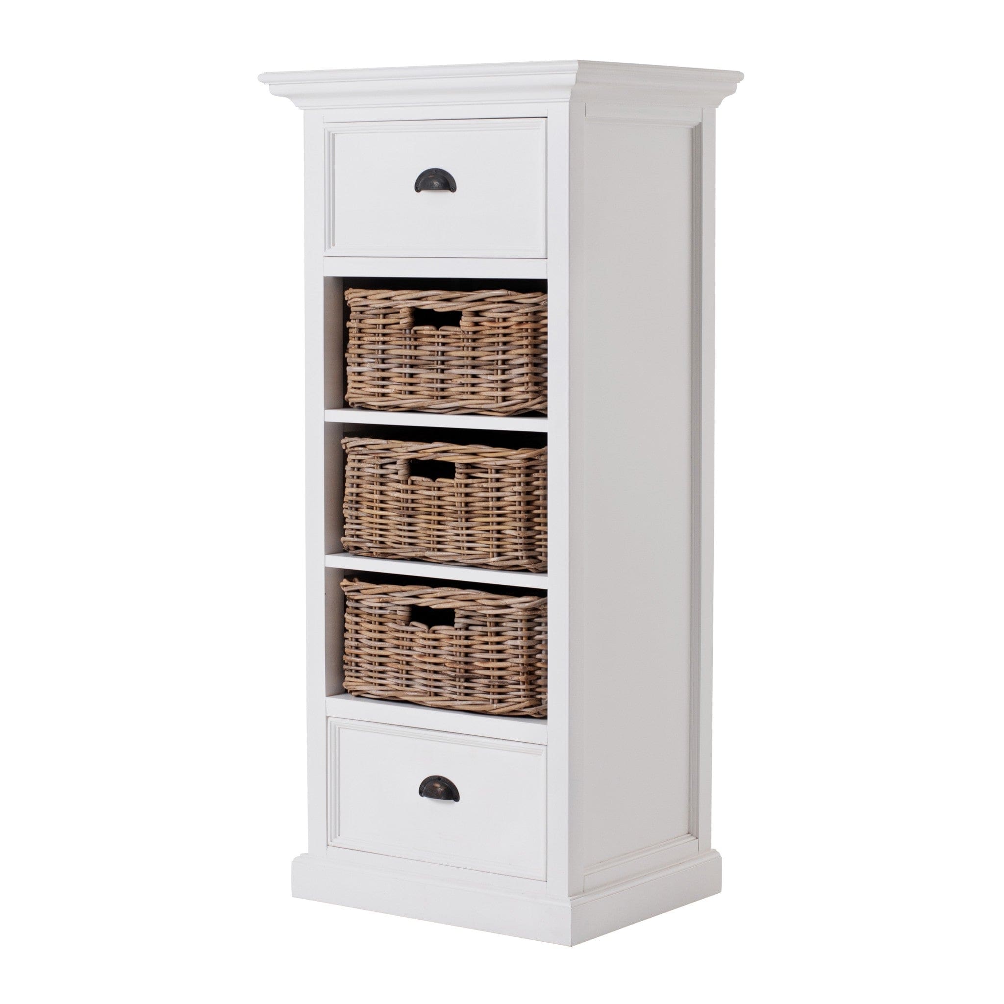 52" White Two Drawer Storage Cabinet With Baskets - Homeroots - Flyclothing LLC