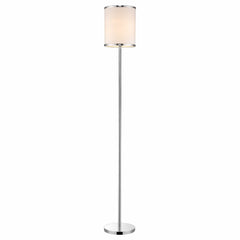65" Chrome Traditional Shaped Floor Lamp With White Drum Shade - Homeroots