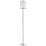 65" Chrome Traditional Shaped Floor Lamp With White Drum Shade - Homeroots
