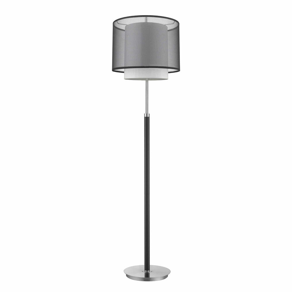 62" Chrome Traditional Shaped Floor Lamp With Black And White Drum Shade - Homeroots - Flyclothing LLC
