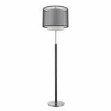 62" Chrome Traditional Shaped Floor Lamp With Black And White Drum Shade - Homeroots