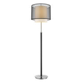 62" Chrome Traditional Shaped Floor Lamp With Black And White Drum Shade - Homeroots - Flyclothing LLC