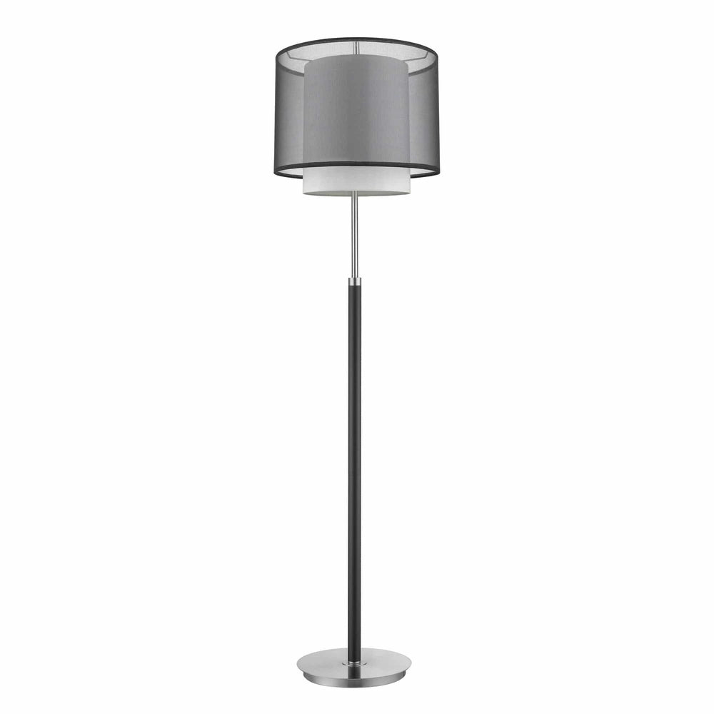 62" Chrome Traditional Shaped Floor Lamp With Black And White Drum Shade - Homeroots - Flyclothing LLC