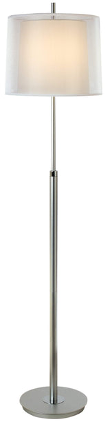 62" Chrome Traditional Shaped Floor Lamp With White Empire Shade - Homeroots - Flyclothing LLC