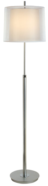 62" Chrome Traditional Shaped Floor Lamp With White Empire Shade - Homeroots - Flyclothing LLC