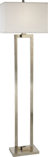 61" Nickel Traditional Shaped Floor Lamp With White Rectangular Shade - Homeroots - Flyclothing LLC