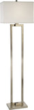 61" Nickel Traditional Shaped Floor Lamp With White Rectangular Shade - Homeroots