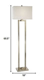 61" Nickel Traditional Shaped Floor Lamp With White Rectangular Shade - Homeroots - Flyclothing LLC