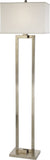 61" Nickel Traditional Shaped Floor Lamp With White Rectangular Shade - Homeroots