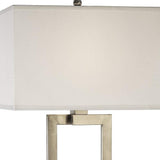 61" Nickel Traditional Shaped Floor Lamp With White Rectangular Shade - Homeroots - Flyclothing LLC