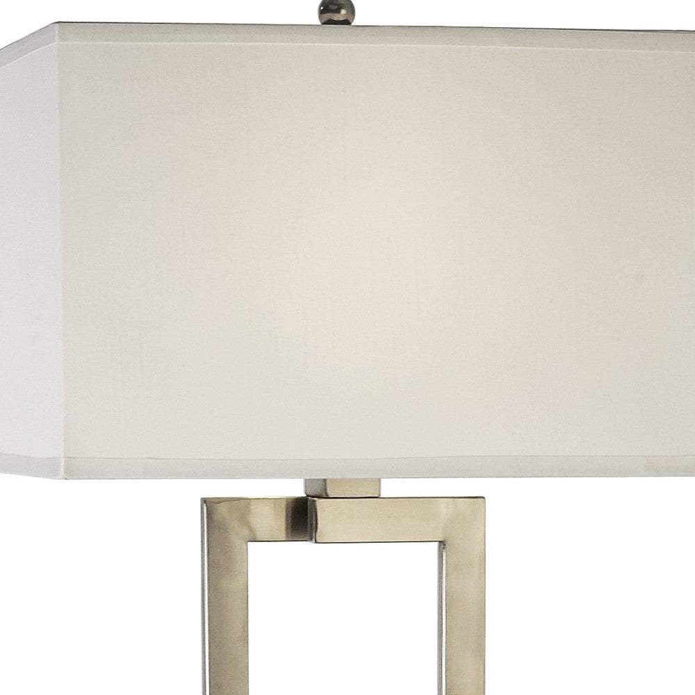61" Nickel Traditional Shaped Floor Lamp With White Rectangular Shade - Homeroots - Flyclothing LLC