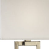 61" Nickel Traditional Shaped Floor Lamp With White Rectangular Shade - Homeroots