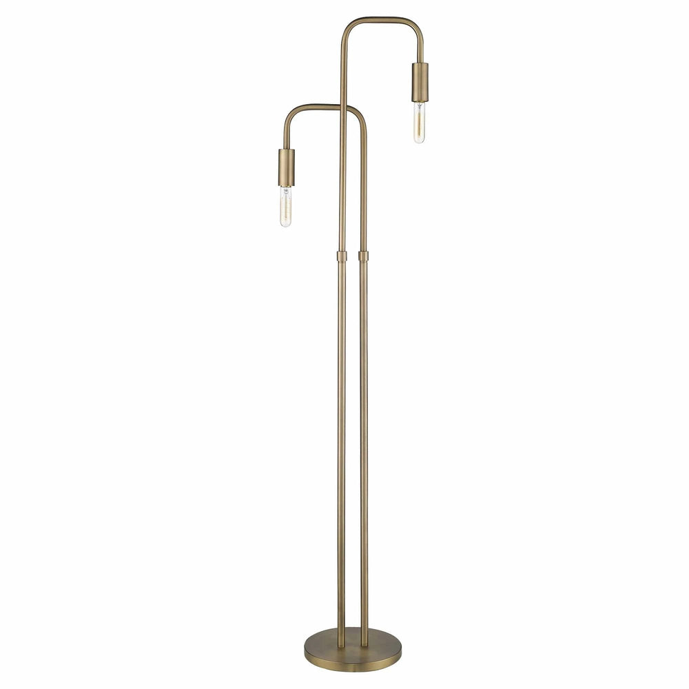63" Brass Two Light Torchiere Floor Lamp - Homeroots - Flyclothing LLC