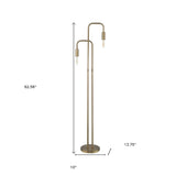 63" Brass Two Light Torchiere Floor Lamp - Homeroots - Flyclothing LLC