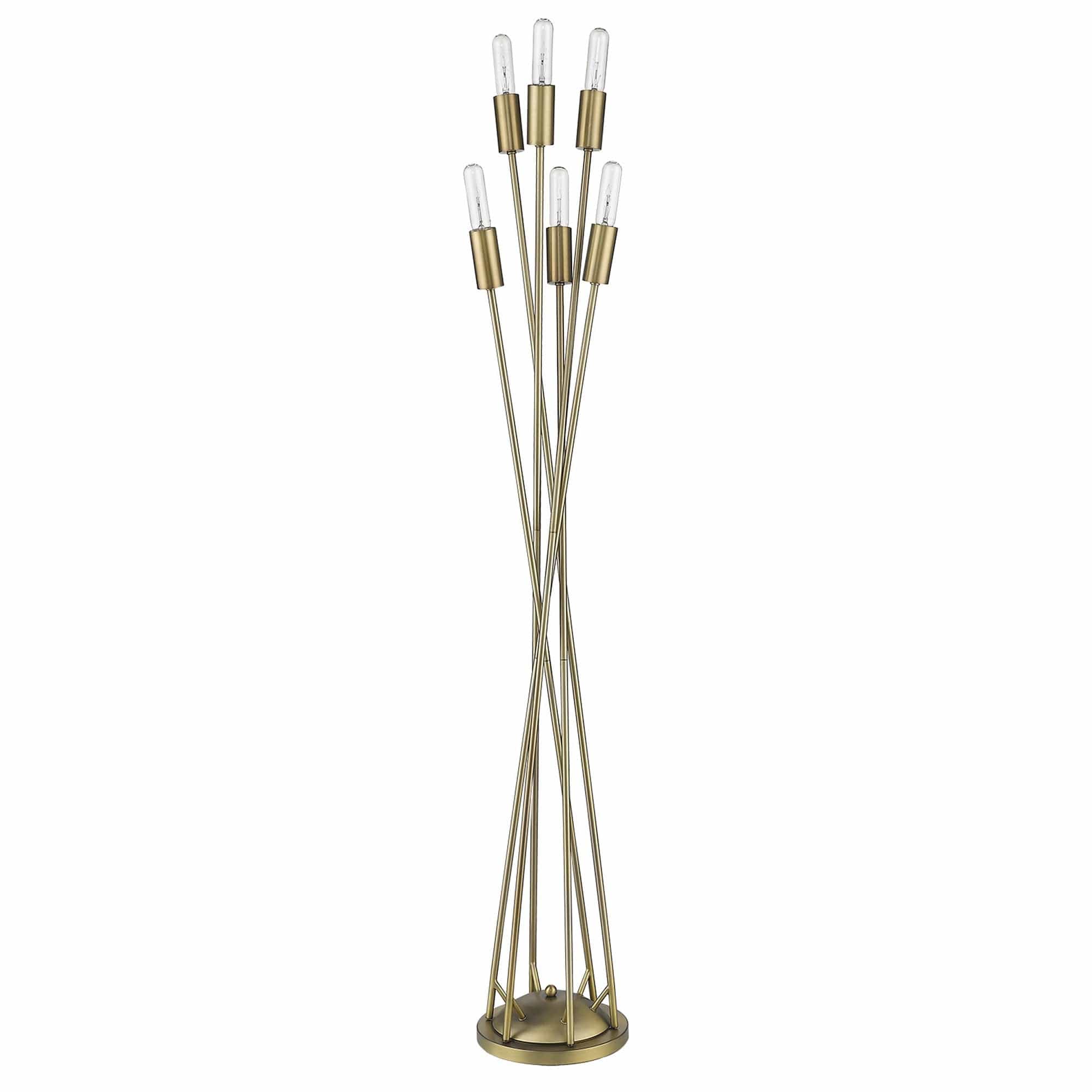 60" Brass Six Light Torchiere Floor Lamp - Homeroots - Flyclothing LLC