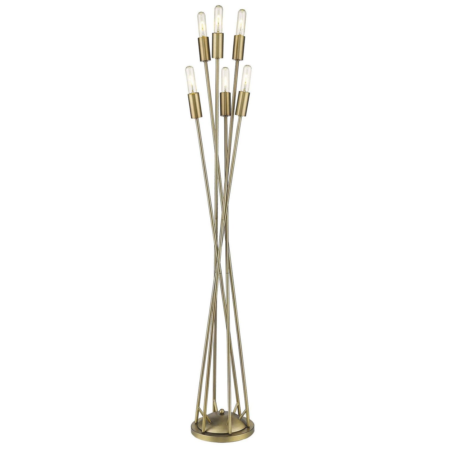 60" Brass Six Light Torchiere Floor Lamp - Homeroots - Flyclothing LLC