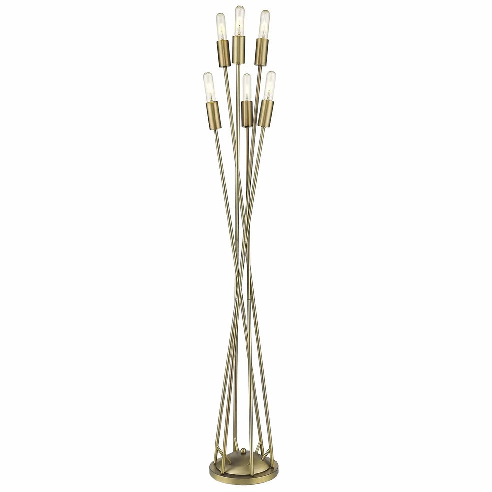 60" Brass Six Light Torchiere Floor Lamp - Homeroots - Flyclothing LLC