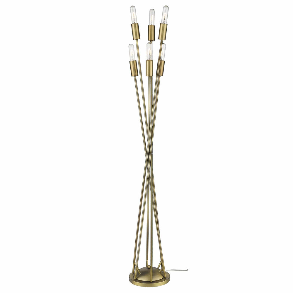 60" Brass Six Light Torchiere Floor Lamp - Homeroots - Flyclothing LLC
