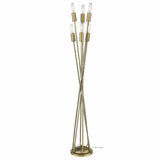 60" Brass Six Light Torchiere Floor Lamp - Homeroots