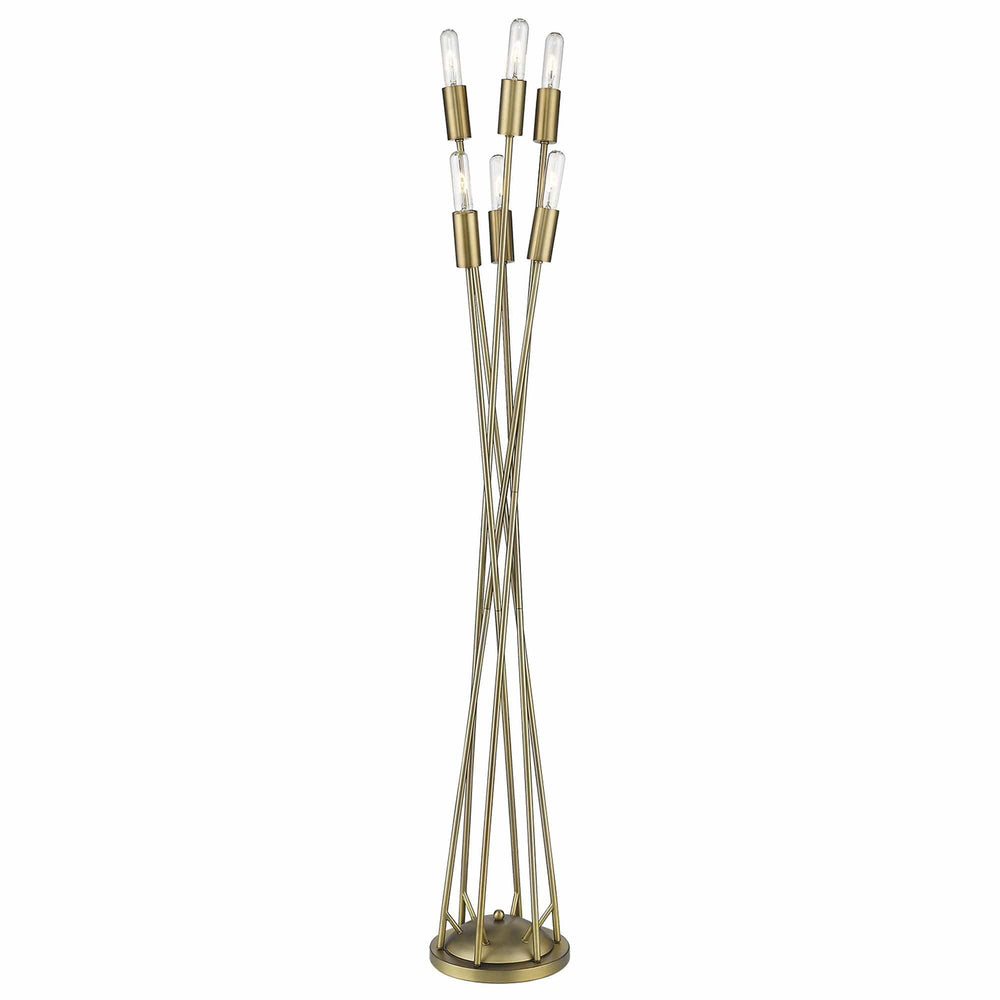 60" Brass Six Light Torchiere Floor Lamp - Homeroots - Flyclothing LLC