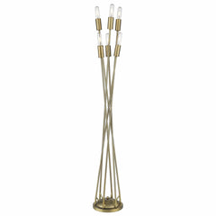 60" Brass Six Light Torchiere Floor Lamp - Homeroots