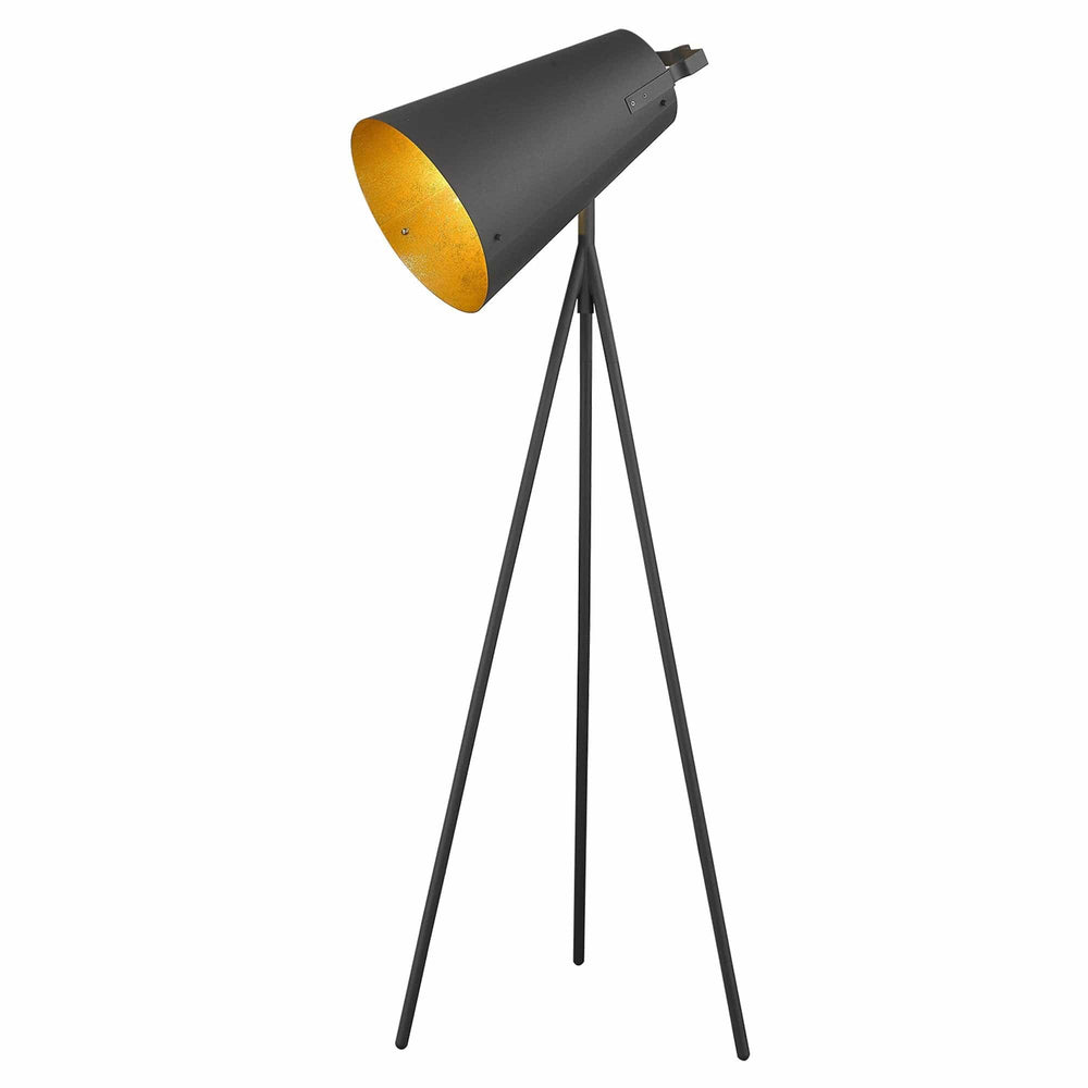 61" Matte Tripod Floor Lamp With Gray Cone Shade - Homeroots - Flyclothing LLC