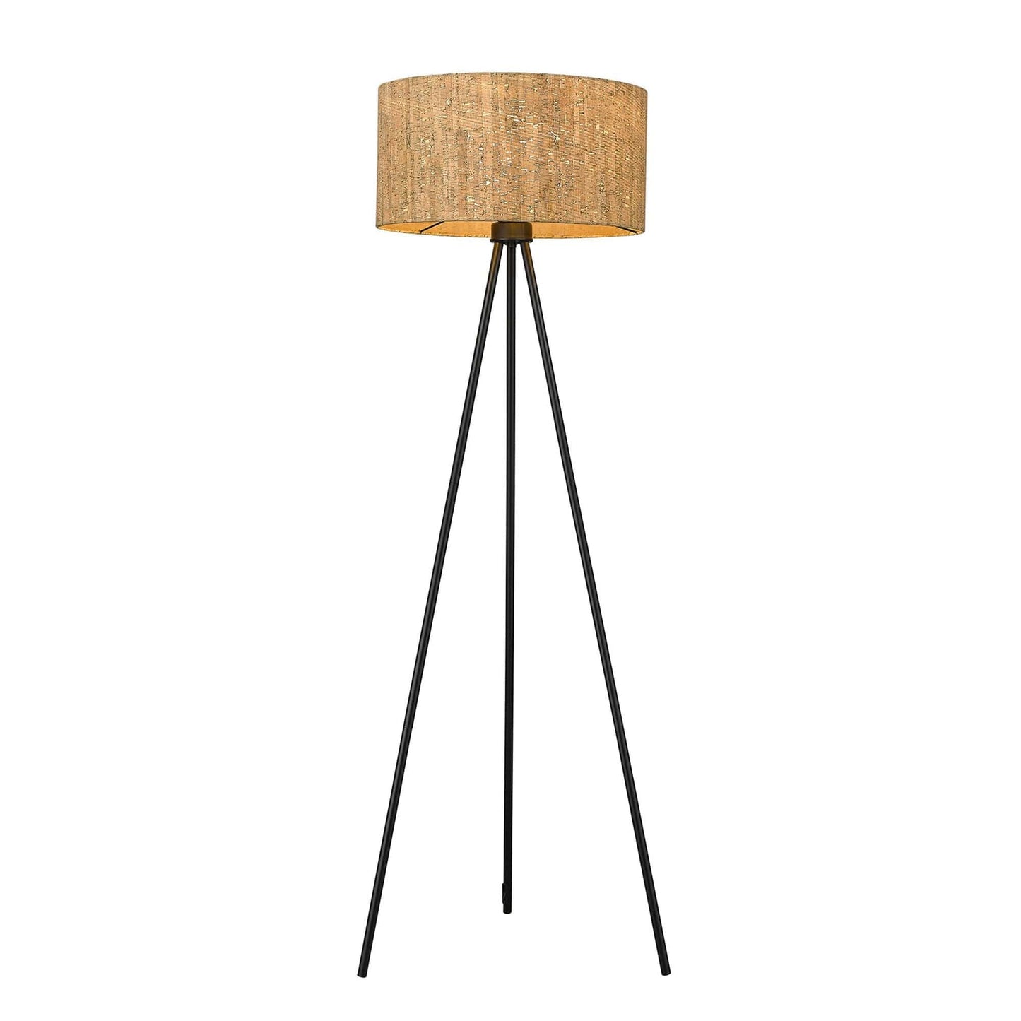 58" Matte Black Tripod Floor Lamp With Shade - Homeroots - Flyclothing LLC