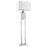 64" Nickel Traditional Shaped Floor Lamp With White Rectangular Shade - Homeroots