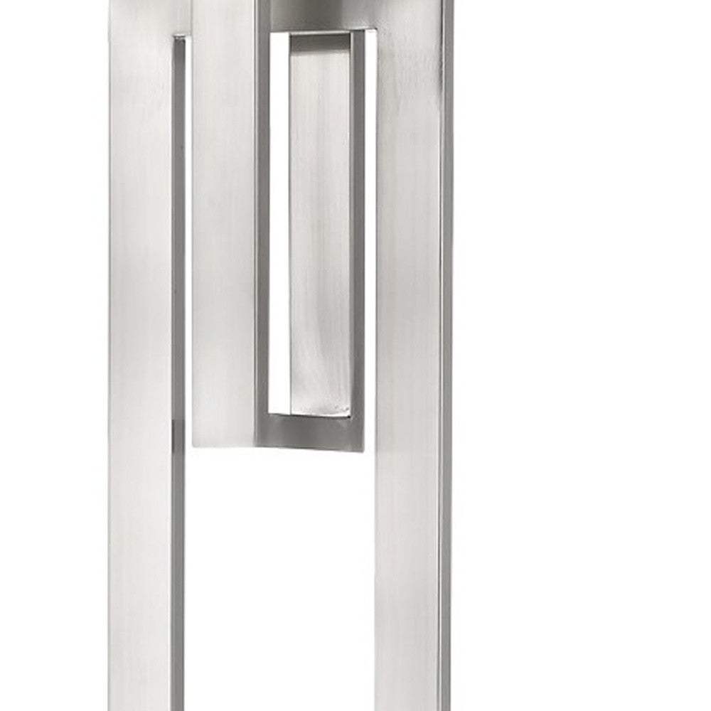 64" Nickel Traditional Shaped Floor Lamp With White Rectangular Shade - Homeroots - Flyclothing LLC