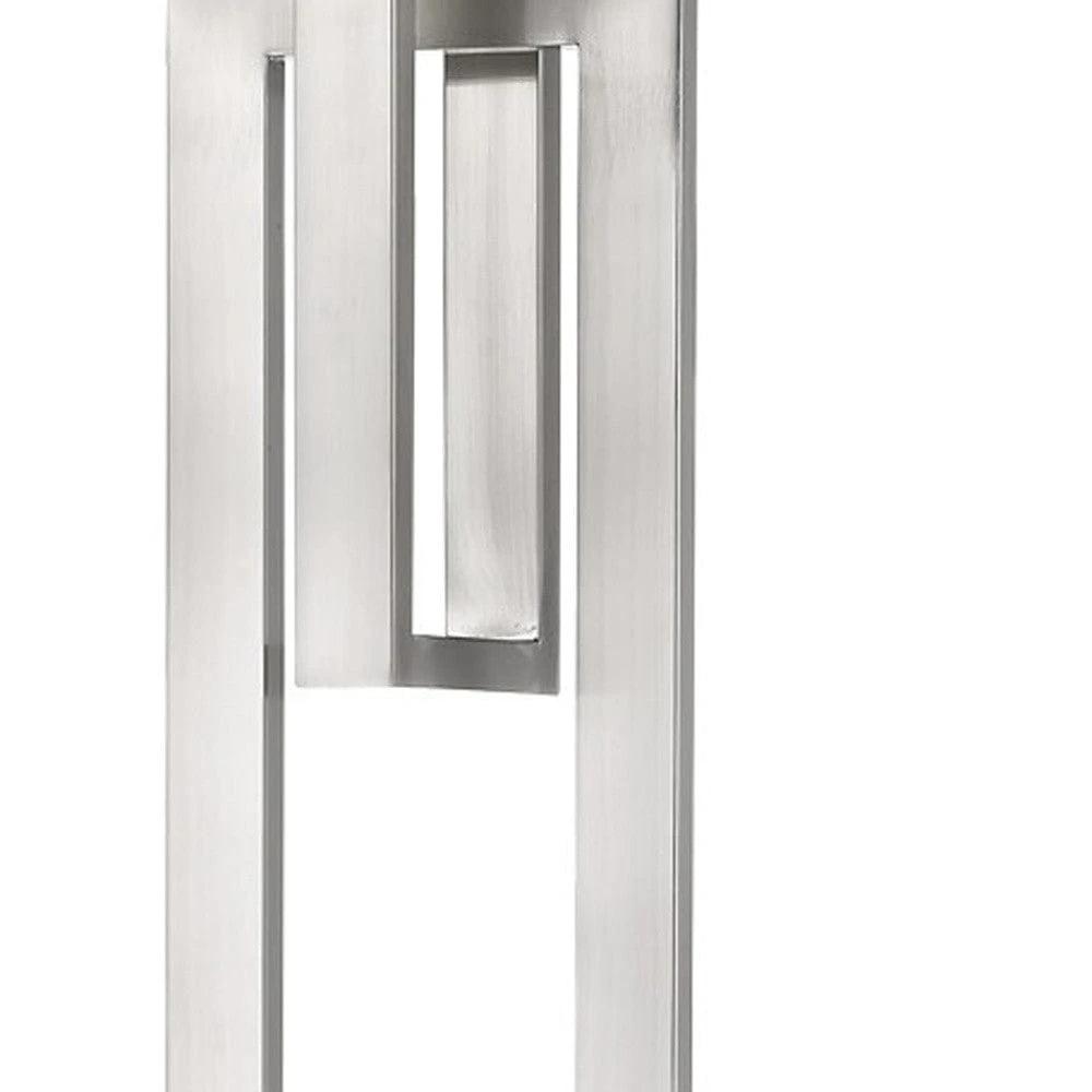 64" Nickel Traditional Shaped Floor Lamp With White Rectangular Shade - Homeroots - Flyclothing LLC