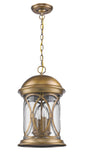 Lincoln 4-Light Antique Brass Hanging Light - Homeroots