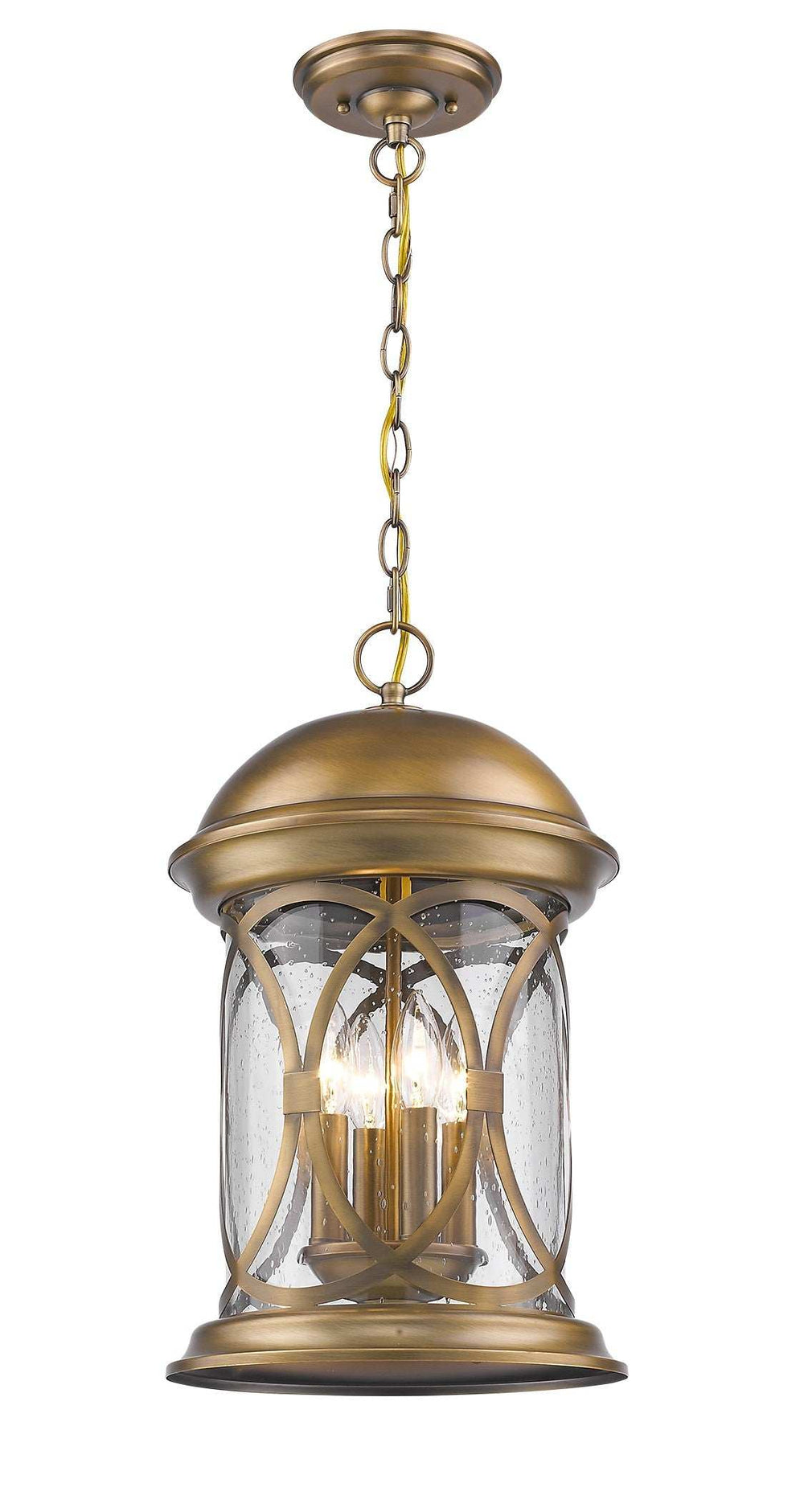 Lincoln 4-Light Antique Brass Hanging Light - Homeroots - Flyclothing LLC