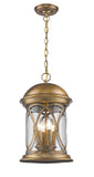 Lincoln 4-Light Antique Brass Hanging Light - Homeroots
